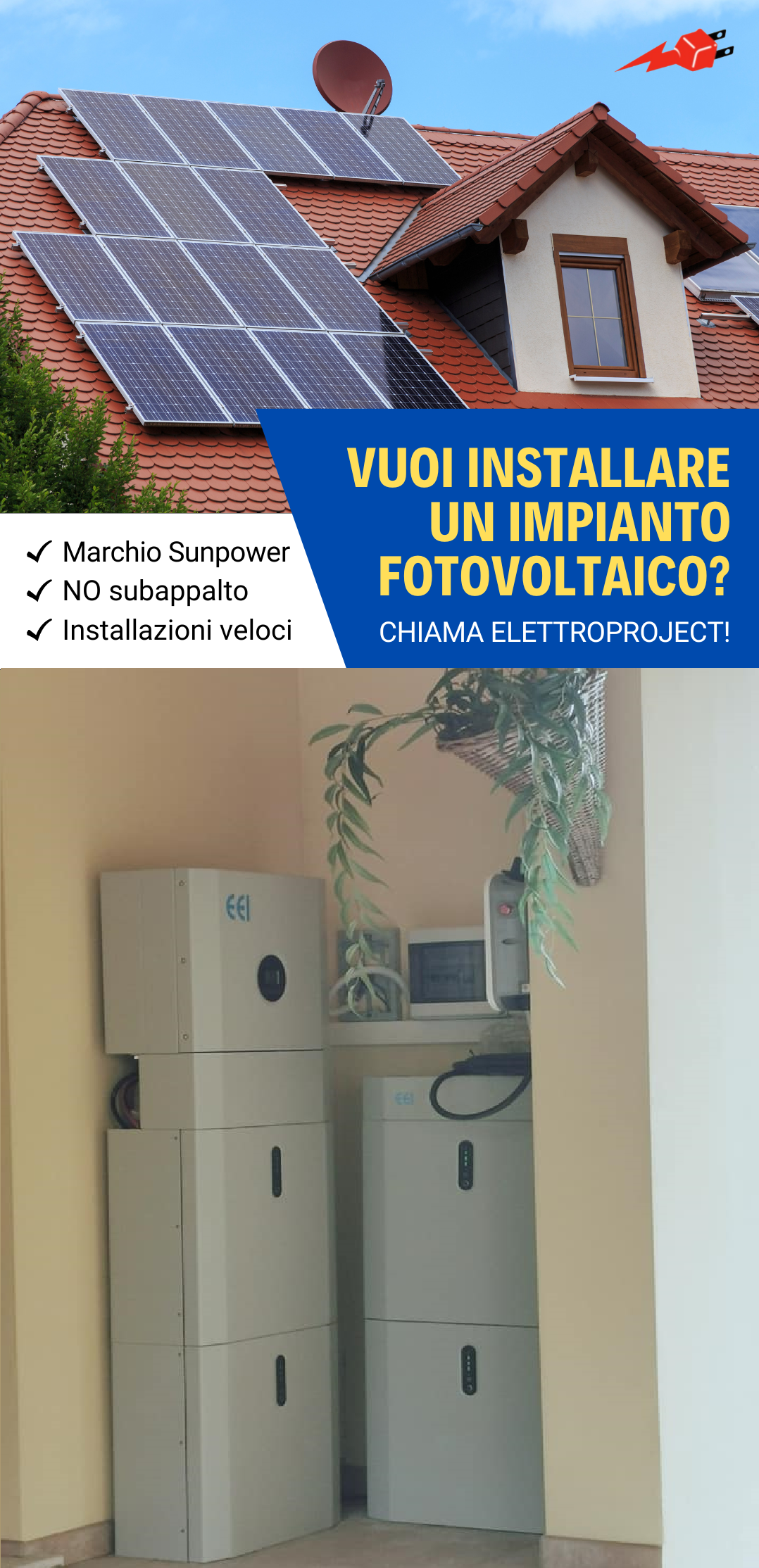 Elettroproject pannelli e inverter con accumulo